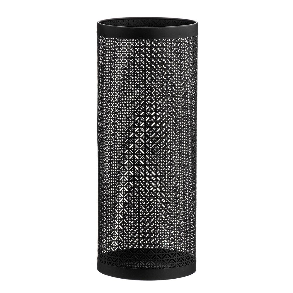 Suporte para guarda-chuva redondo em metal filigree preto 20X50cm caison