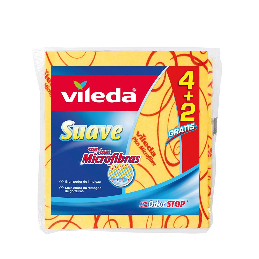 VILEDA Pano amarelo macio 4 + 2 30% microfibra