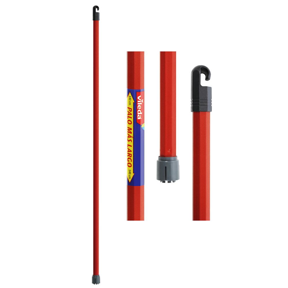 VILEDA Bastão esfregão com acessório monoclick vermelho 140 cm