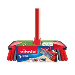 VILEDA Conjunto escova 3 Action, vassoura multiusos com cabo