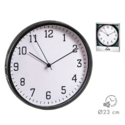 Relógio de parede branco/preto Ø21,5 cm