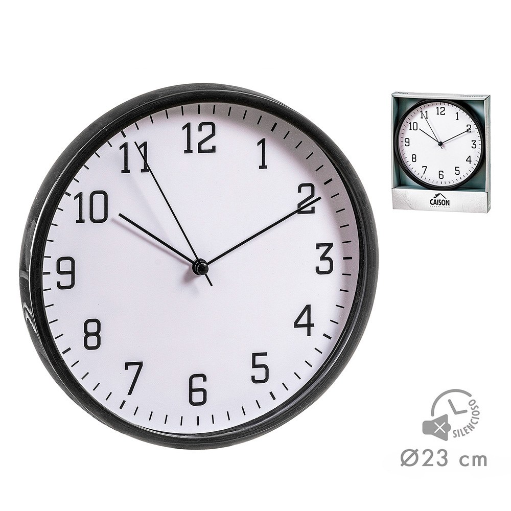 Relógio de parede branco/preto Ø21,5 cm