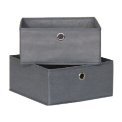 Lote de 2 caixas de organização 28X28X13cm tecido sem tecer mondex