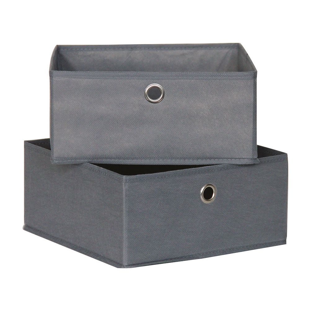 Lote de 2 caixas de organização 28X28X13cm tecido sem tecer mondex
