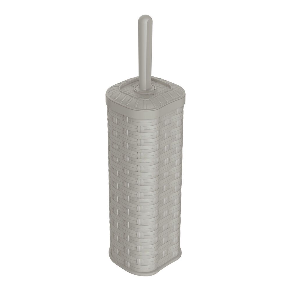 Conjunto de piaçaba e suporte WC imitação vime/rattan COR creme mondex