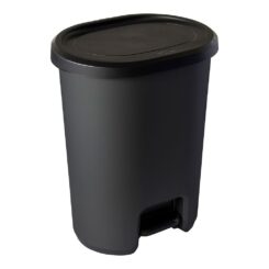 Balde com pedal lynea greenloop cinza antracite 27 l