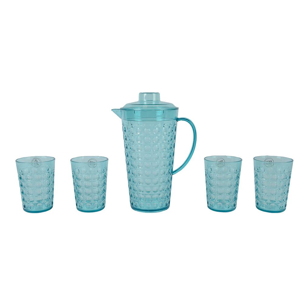 Jarro 2 l e 4 copos design bola azul de 420 ml