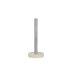 Porta-rolos inox com base de resina bege ø13,5 x 33 cm