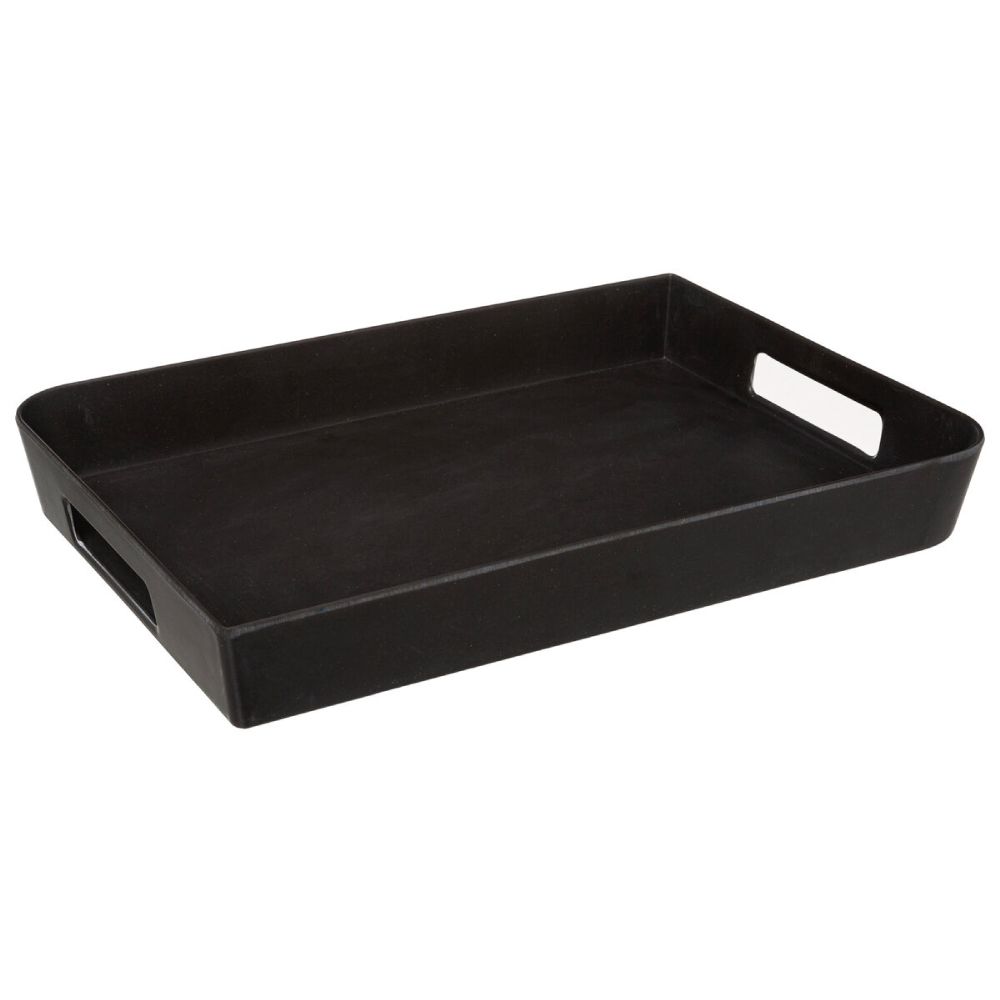 Bandeja de melamina preta coleção noir kitchen 35 x 25 cm