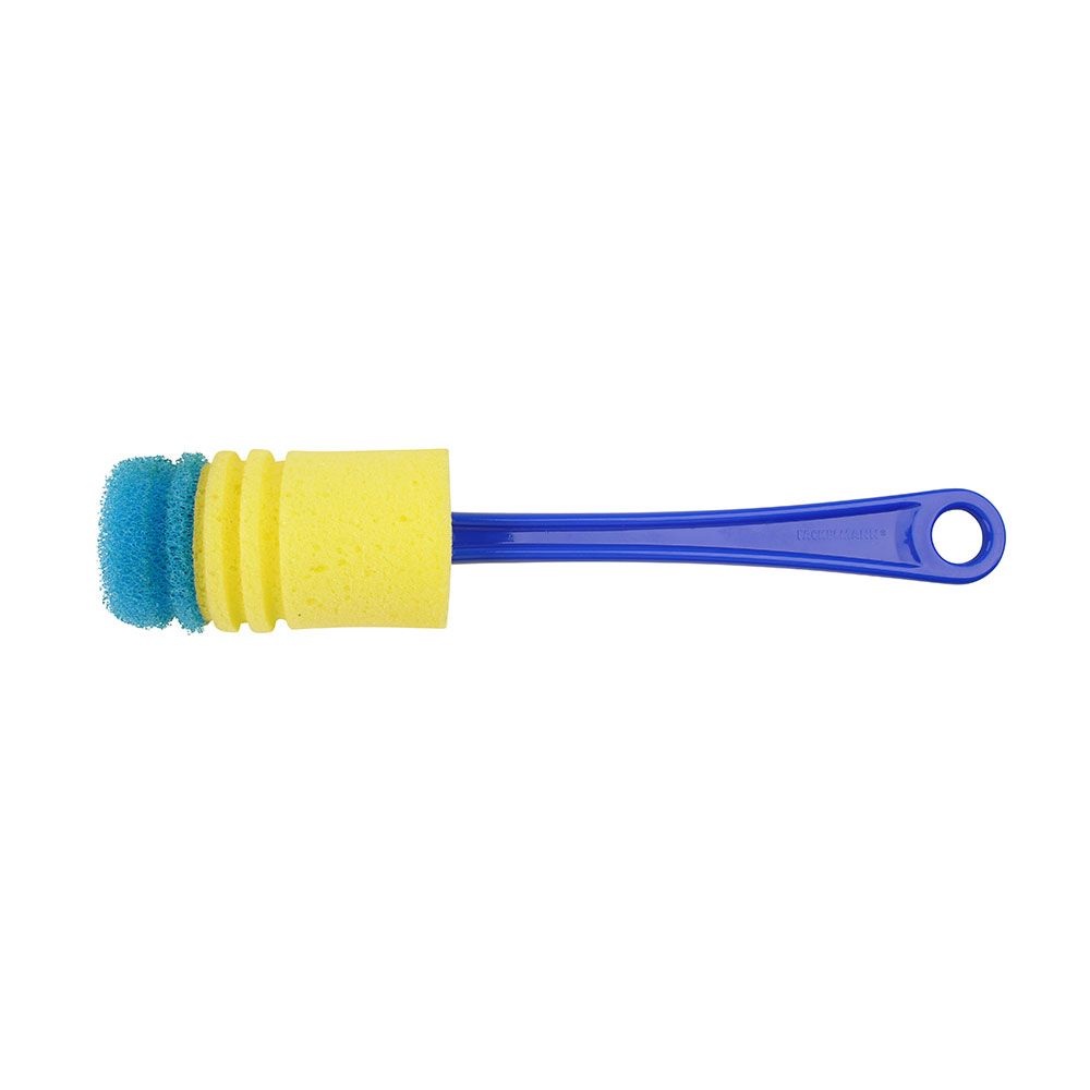 Escova para limpeza de garrafas 31cm COR azul/amarelo fackelmann