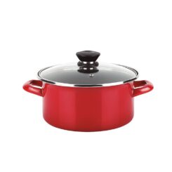 Panela optimax + tampa vermelha aço aisi 430 fagor Ø20x10cm