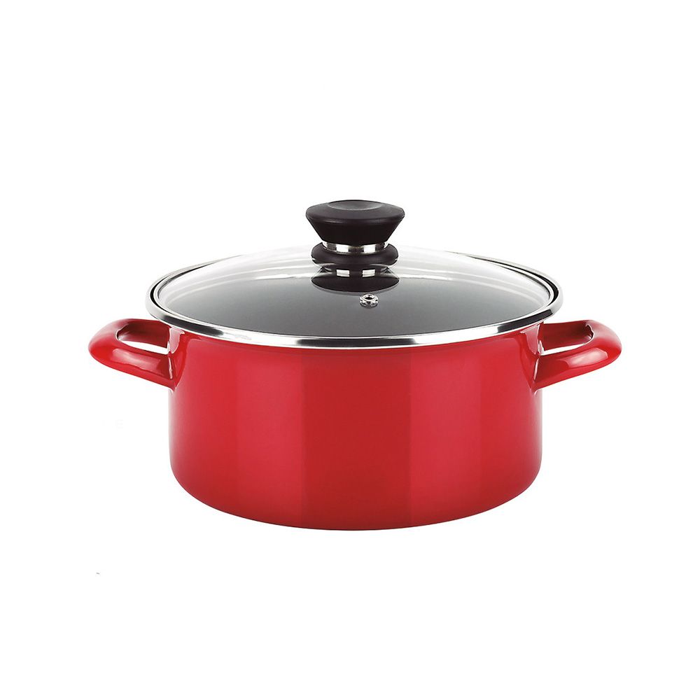 Panela optimax + tampa vermelha aço aisi 430 fagor Ø24x13cm