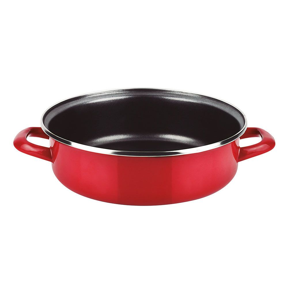 Panela para assar bolos optimax Ø24cm vermelha aço esmaltado aisi 430 fagor