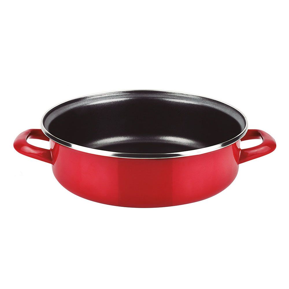Panela para assar bolos optimax Ø26cm vermelha aço esmaltado aisi 430 fagor