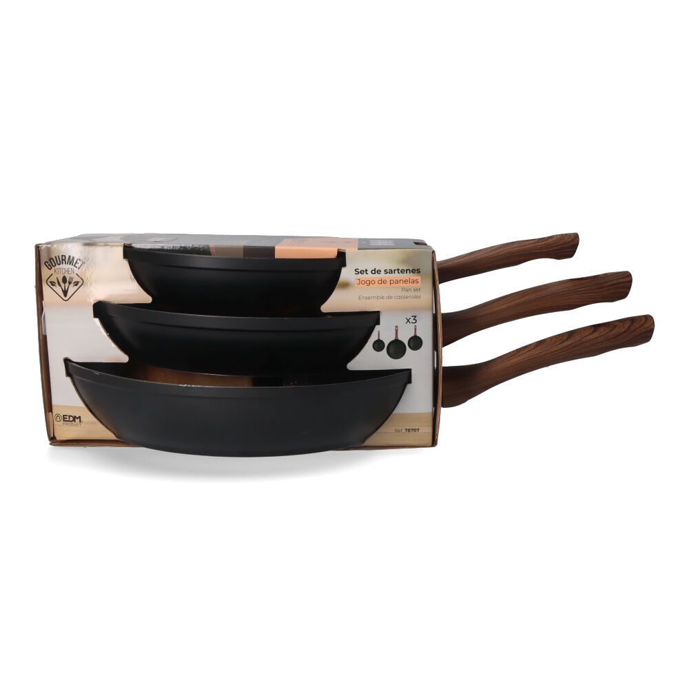 KIT de 3 frigideiras antiaderentes "serie eneas" gourmet kitchen - Image 2