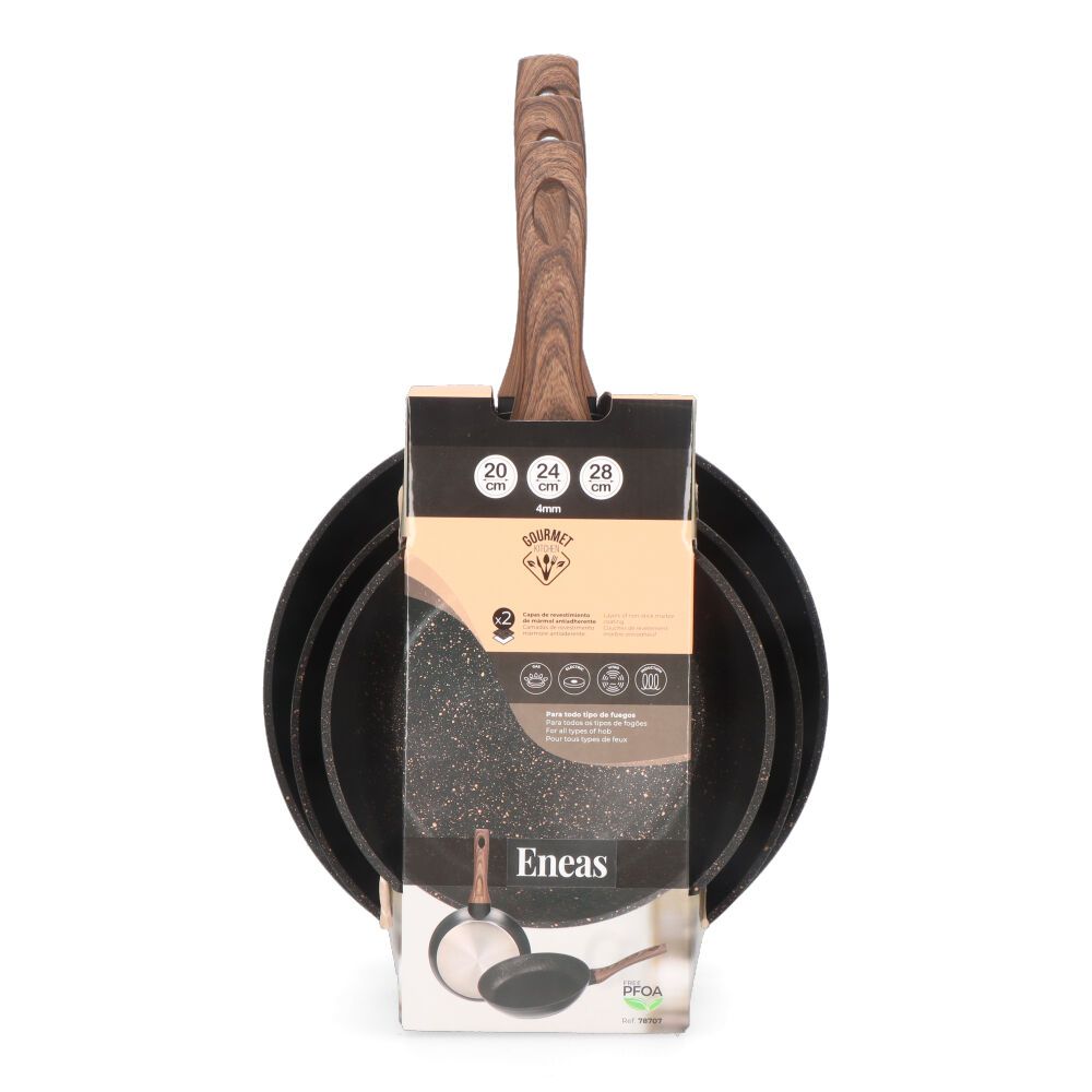 KIT de 3 frigideiras antiaderentes "serie eneas" gourmet kitchen - Image 4