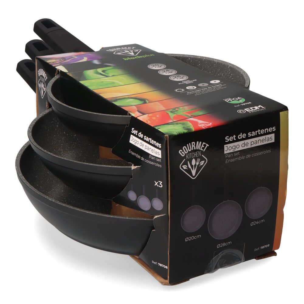 KIT de 3 frigideiras antiaderentes "profissional line" gourmet kitchen - Image 3