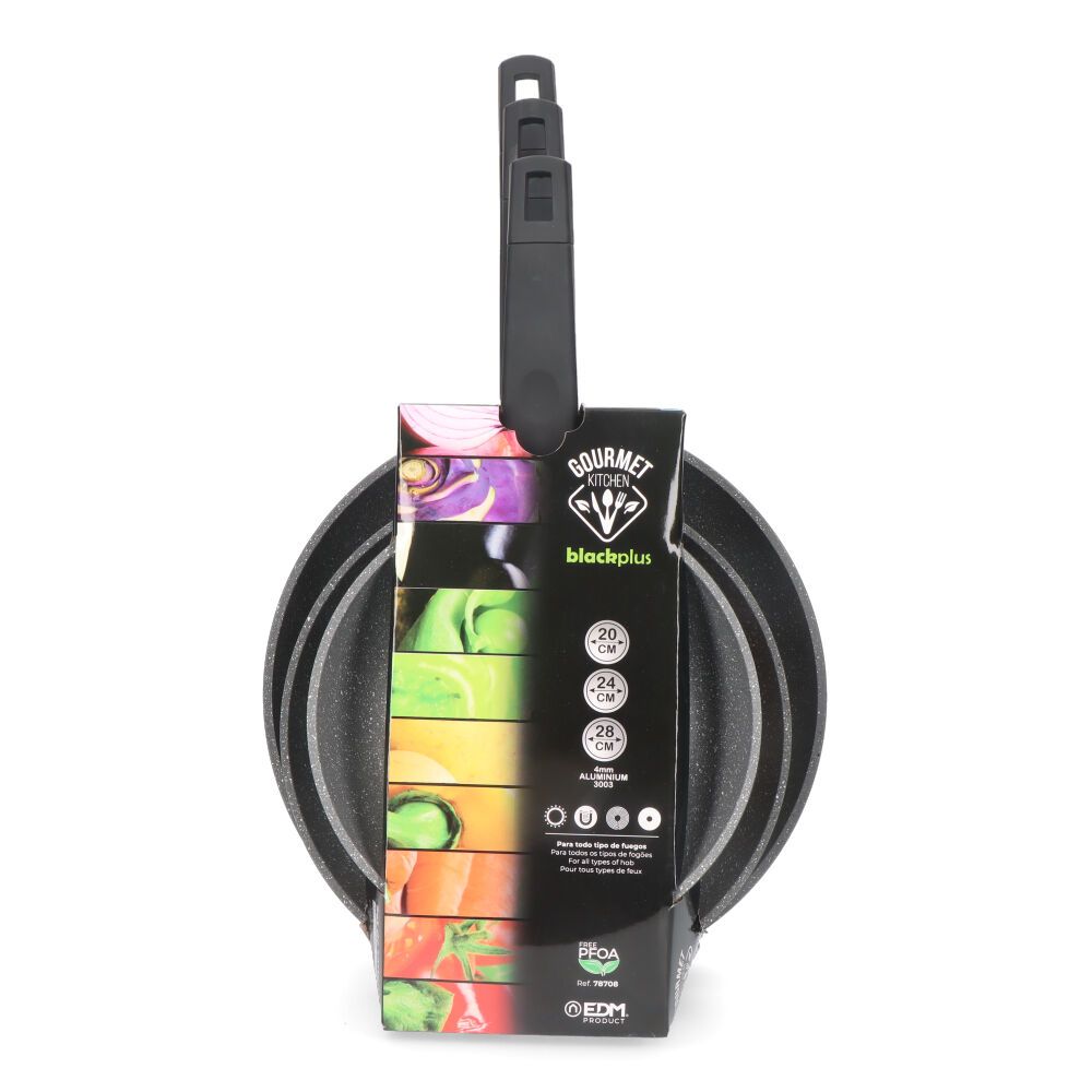 KIT de 3 frigideiras antiaderentes "profissional line" gourmet kitchen - Image 4