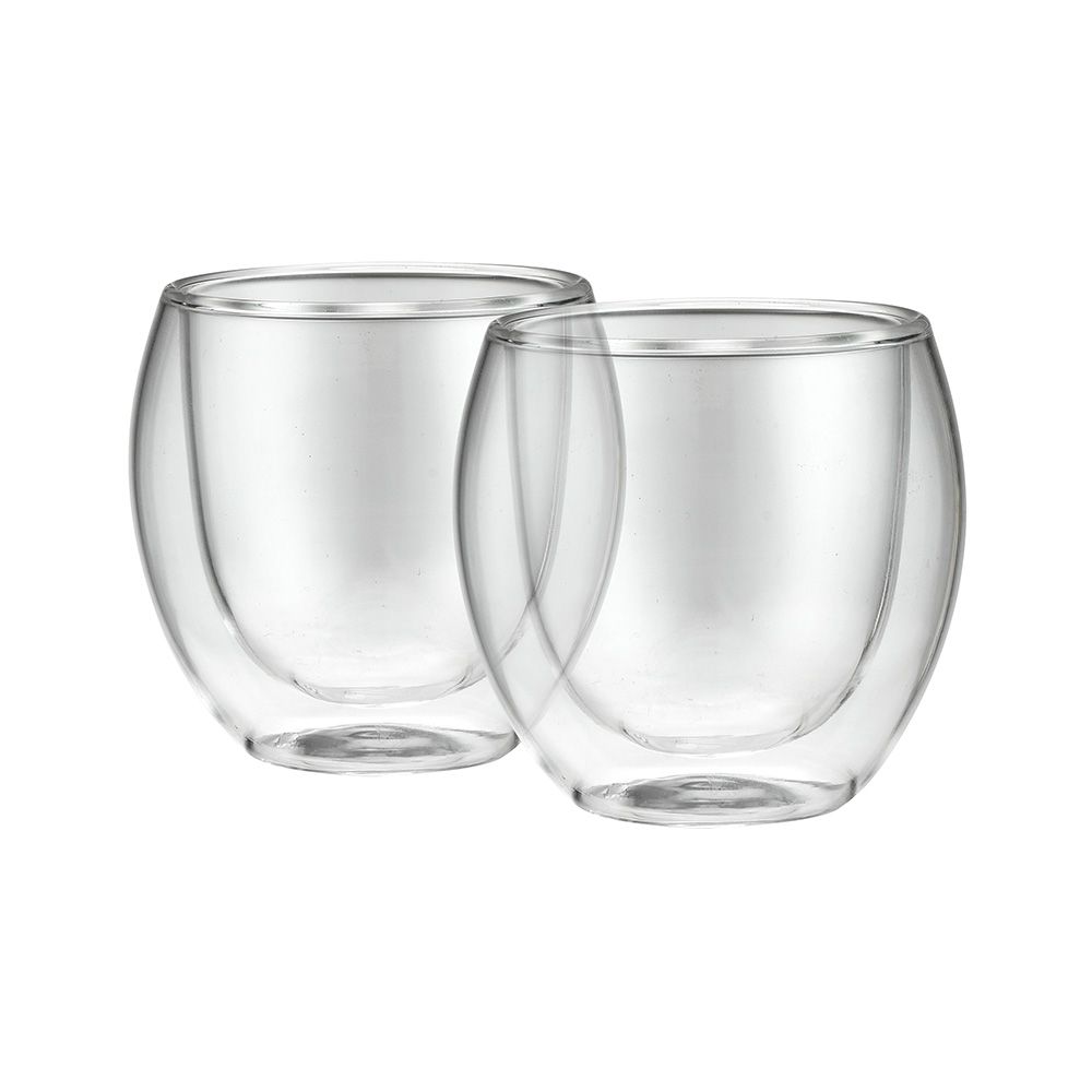 Vidro de parede dupla, resistente a choques e temperaturas 100 ml, 2 peças