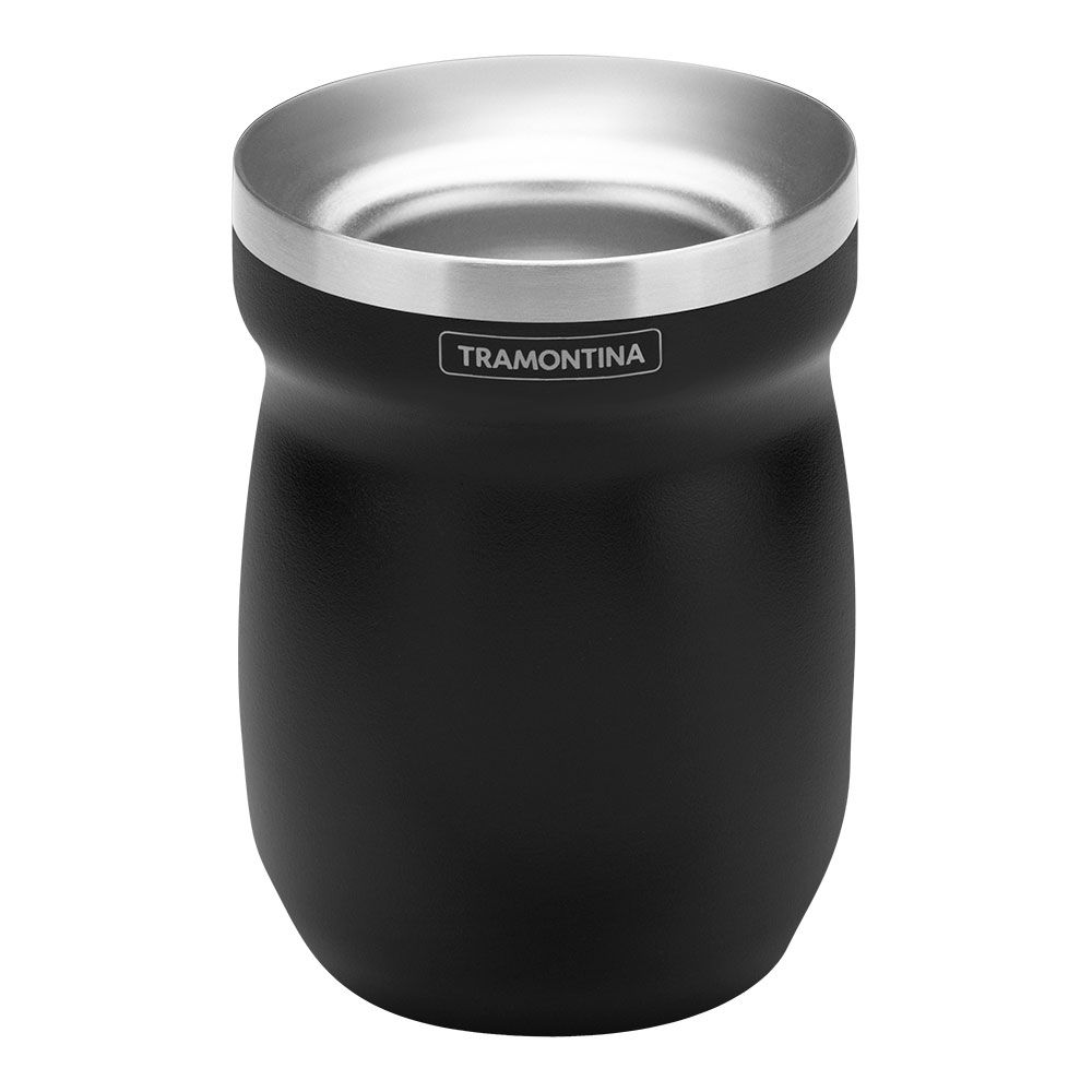 Recipiente para bebida "mate" em INOX preto 240 ml