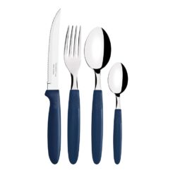 Conjunto de talheres ipanema 25 peças com cabo azul