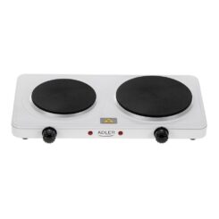 Fogão elétrico dois queimadores 2500 W branco, 46 x 26,5 x 7 cm