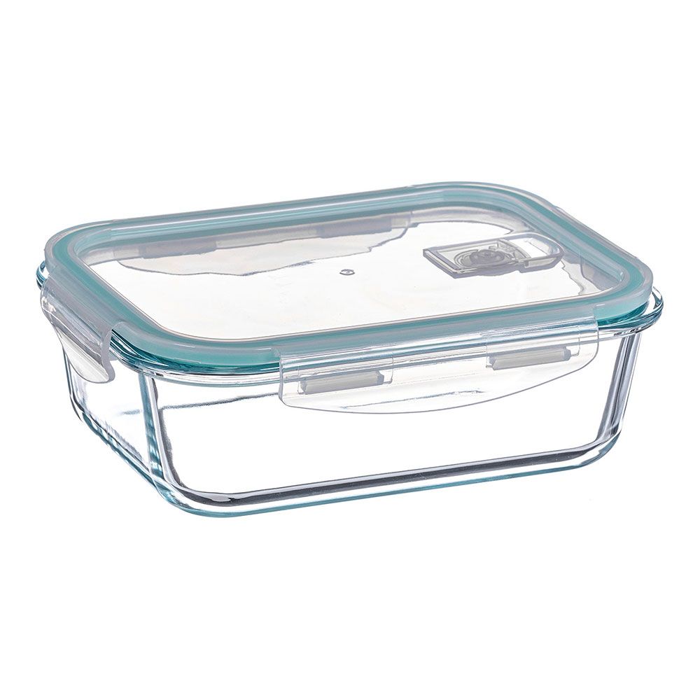 Recipiente de alimentos retangular hermética de borosilicato de 370 ml