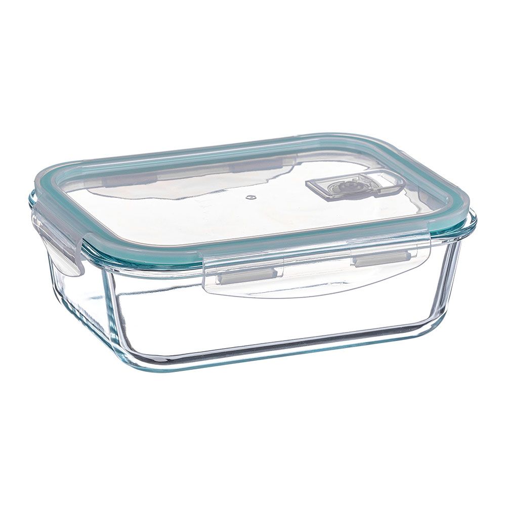 Recipiente de alimentos retangular hermética de borosilicato de 630 ml