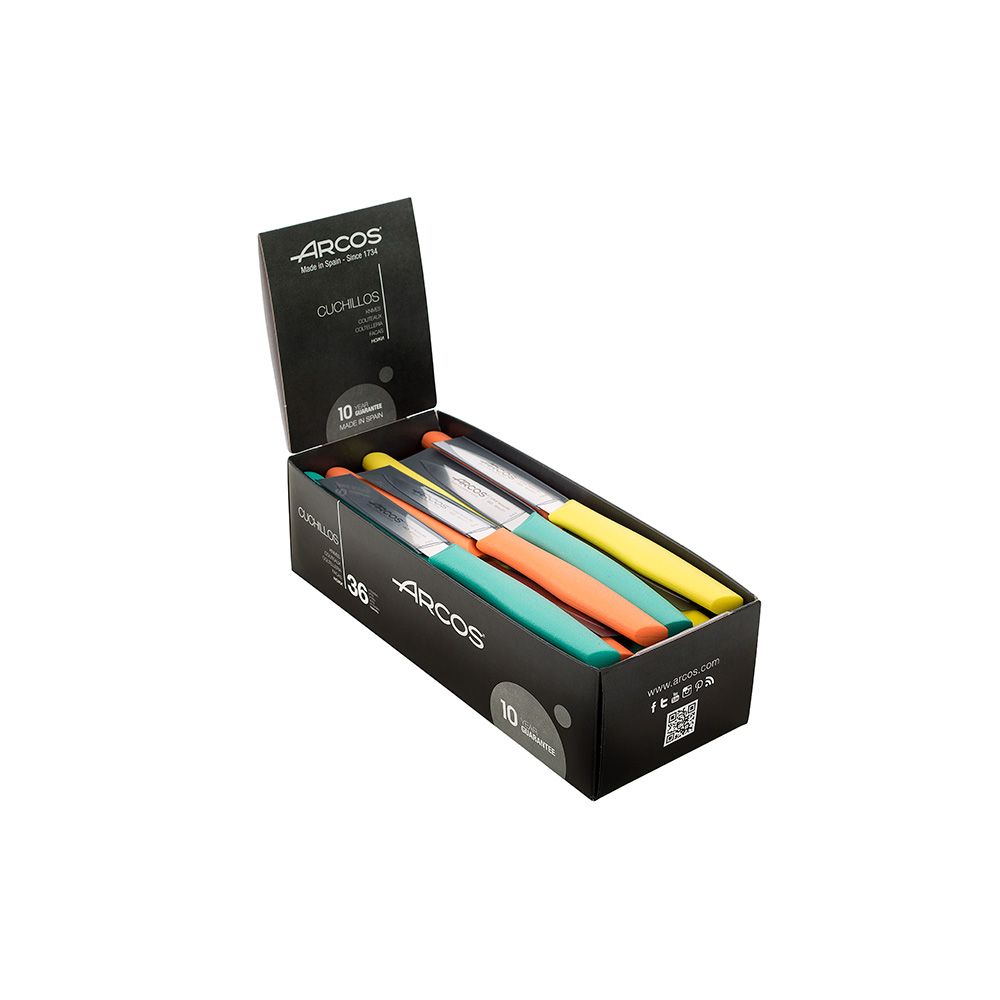 Facas para descascar série Nova, cores sortidas, display 36 unidades