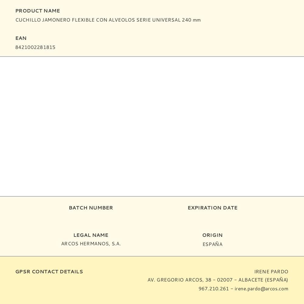 Faca de presunto flexível com encaixes da série universal 240 mm - Image 4