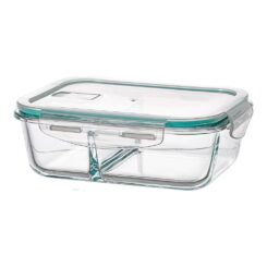 Recipiente de alimentos borossilicato com dois compartimentos hermética 1040 ml