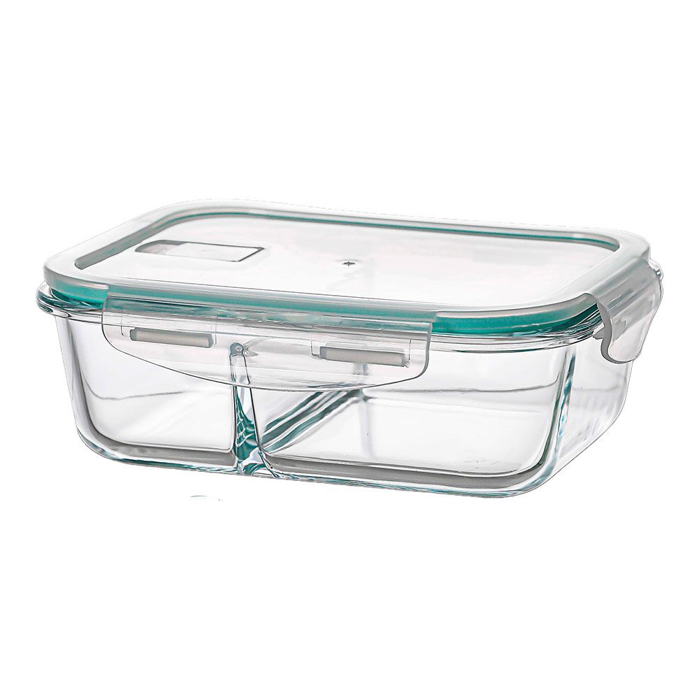 Recipiente de alimentos borossilicato com dois compartimentos hermética 1040 ml