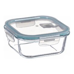 Recipiente de alimentos quadrada hermética de borosilicato de 300 ml