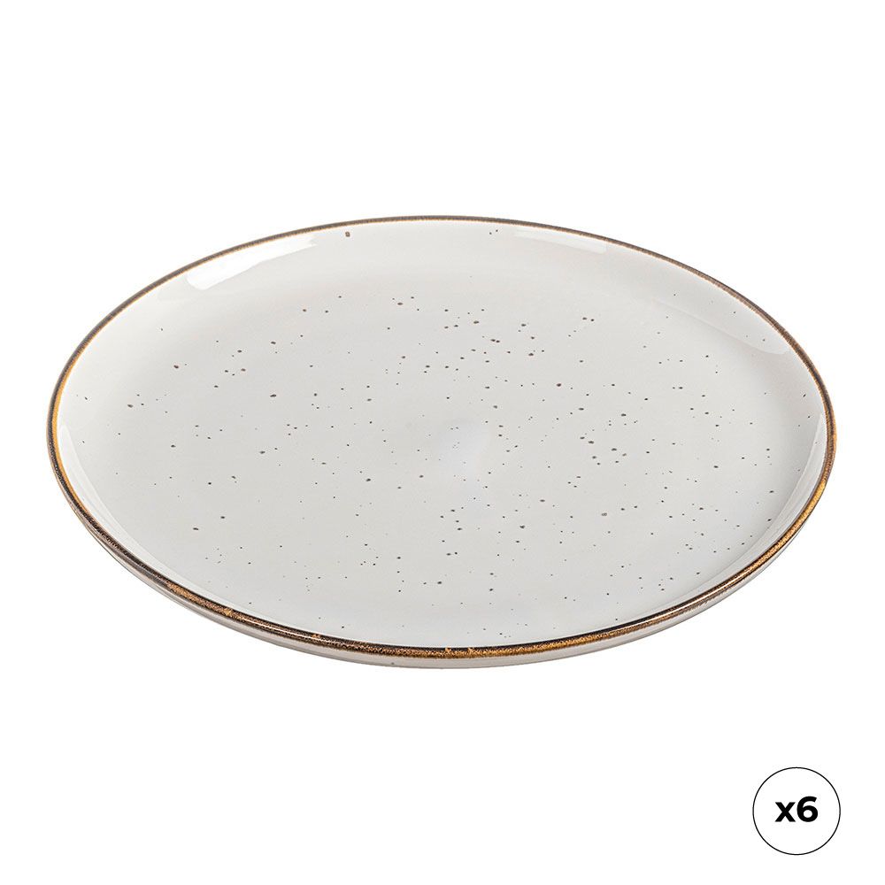 Pack 6 peças prato raso de porcelana akiko Ø25 cm