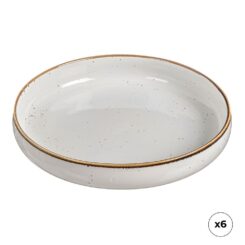 Pack 6 peças prato fundo de porcelana akiko Ø20 cm