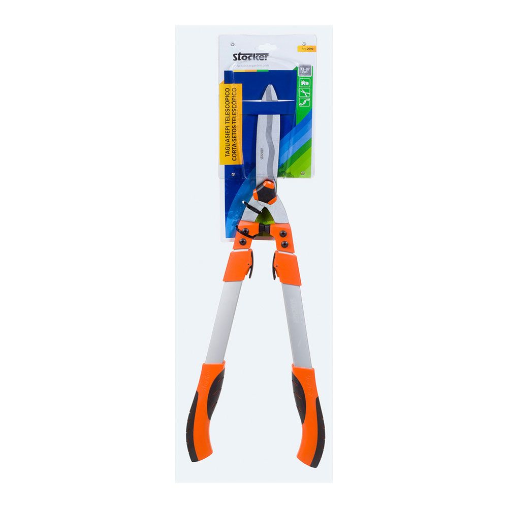 Tesoura corta sebes telescópico lâmina ondulada comprimento: 73-87cm stocker - Image 2