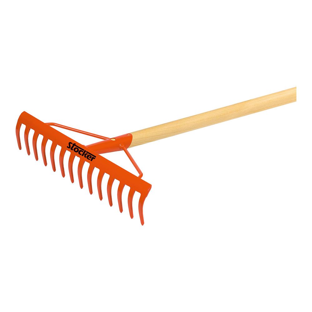 Ancinho de 14 dentes com cabo de madeira de 1,4m. stocker