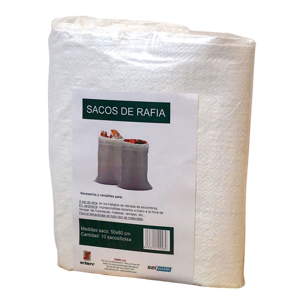 Saco de ráfia branca 60 x 100 cm, 10 UDS - Image 2