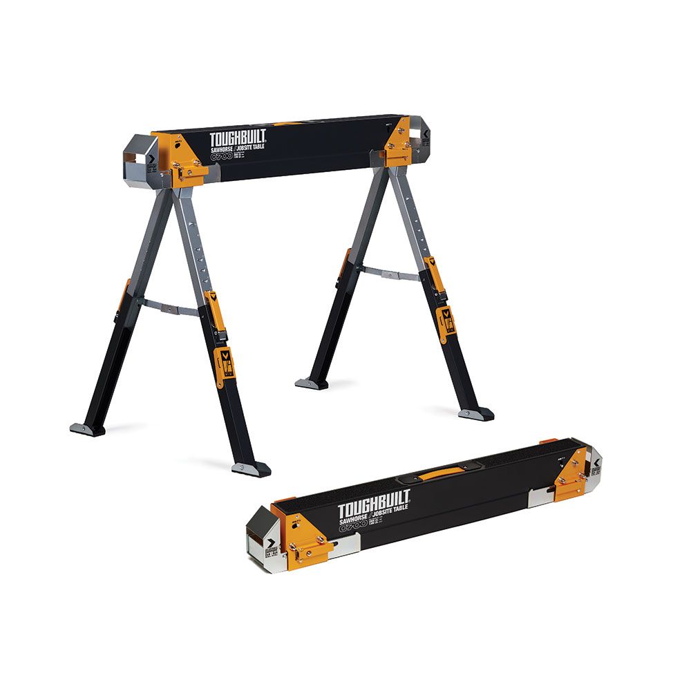 TOUGHBUILT Cavaletes / mesa de trabalho portáteis, c700, 2 peças