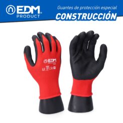 EDM Luva de Poliéster com Palma de Látex para Construção, T-08