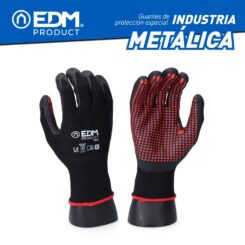 Luva de nylon/lycra com palma de nitrilo para metalurgia, T-07