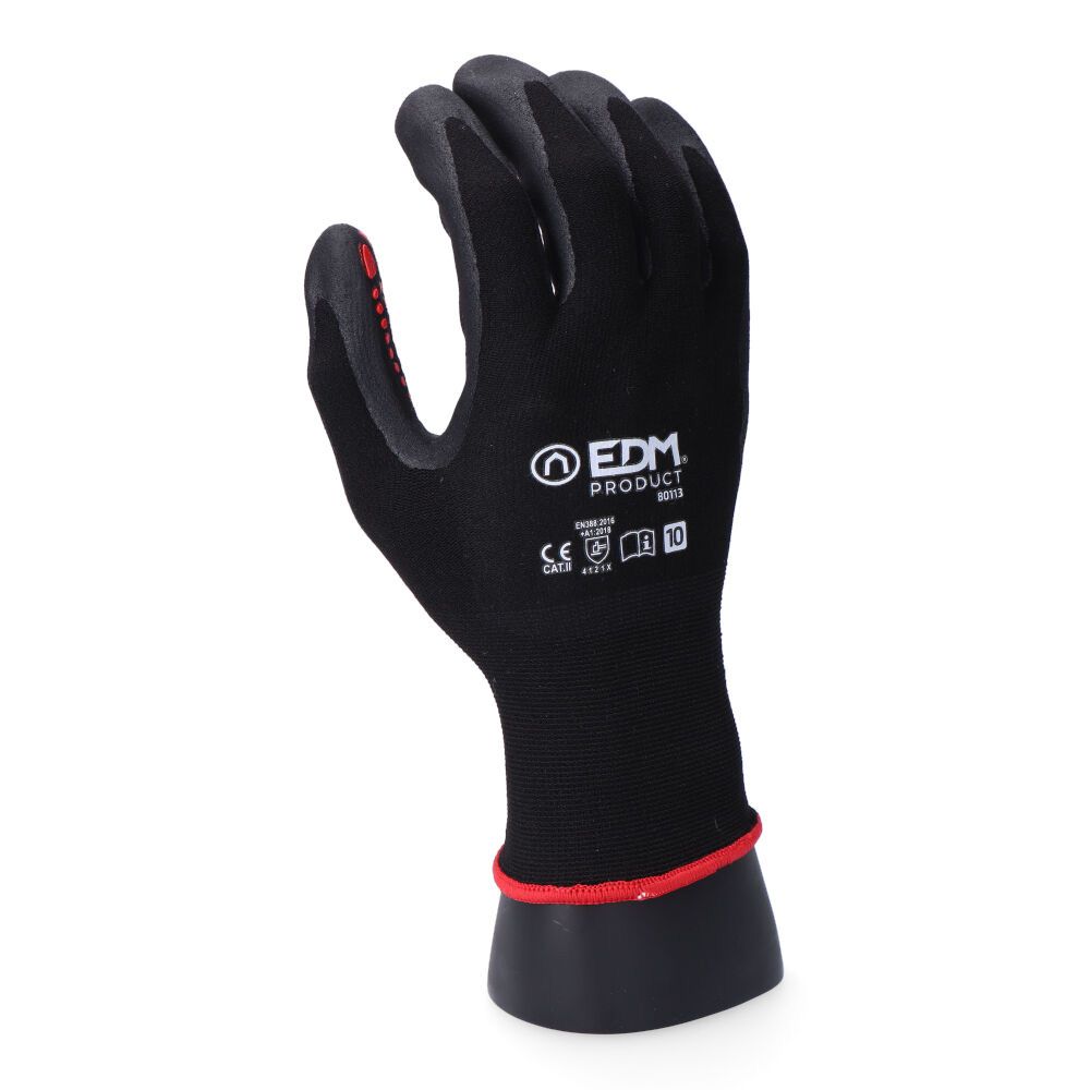 Luva de nylon/lycra com palma de nitrilo para metalurgia, T-09 - Image 4