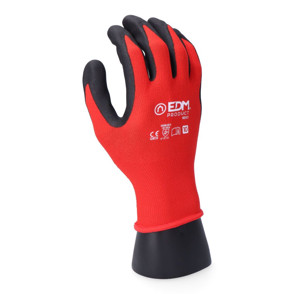 Luva de nylon/lycra com palma em espuma nitrílica para mecânicos, T-09 - Image 4