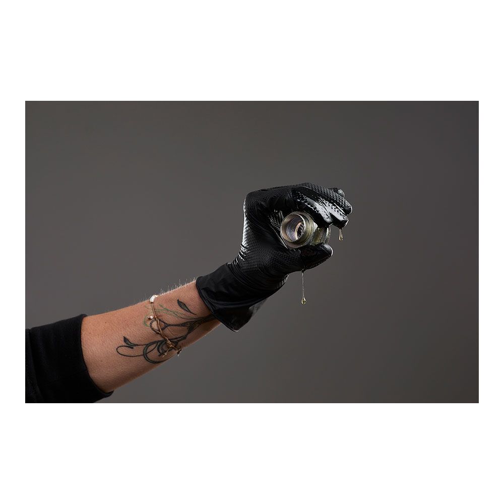 Luva de nitrilo, sem pó, descartável, com padrão de diamante, preta, T-9, caixa 50 UDS - Image 3