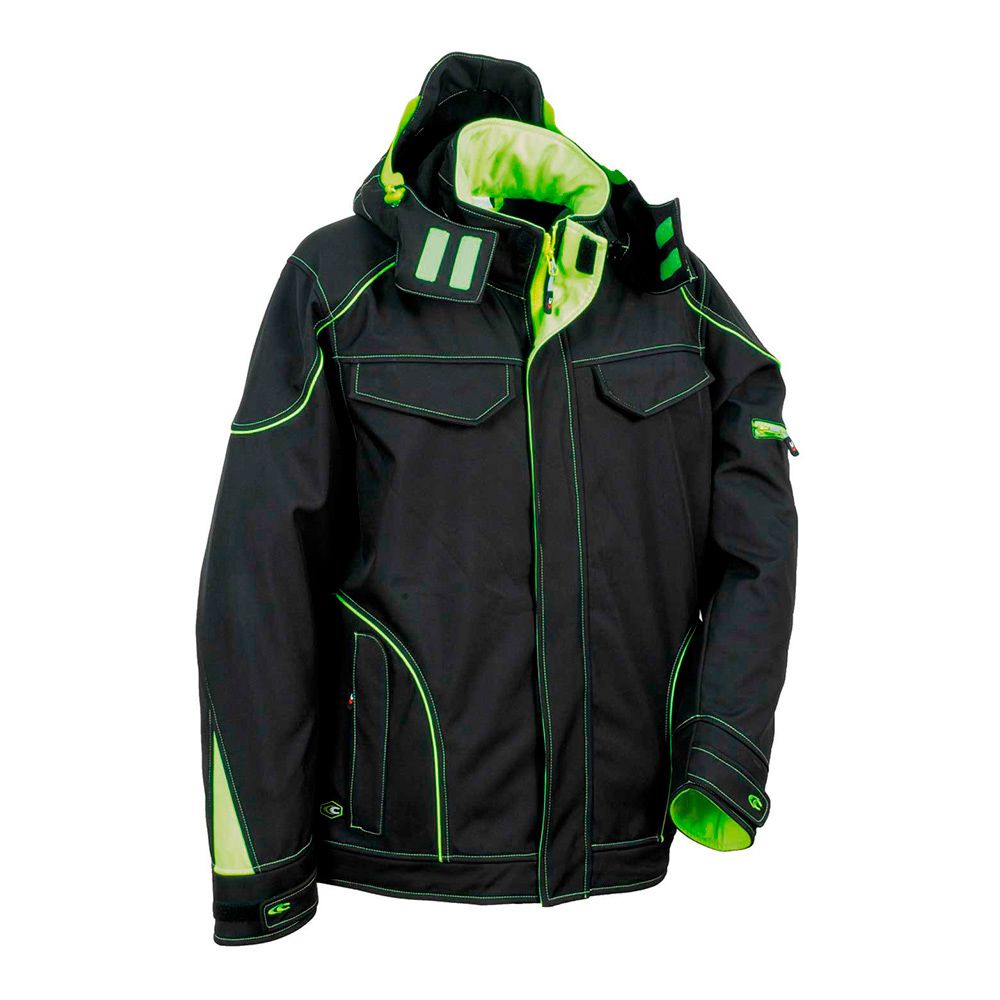 Casaco softshell tecka preto lime tamanho 50