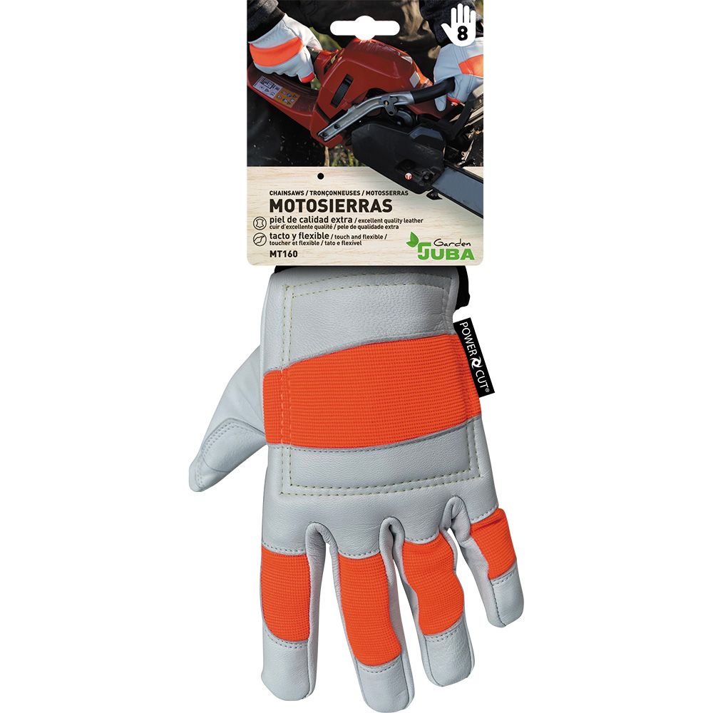 Luva de couro reforçado para motosserra, classe 1, T-10 - Image 3