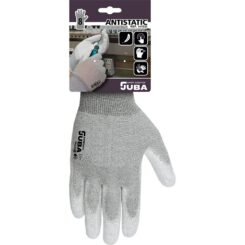 Luva de nylon/fibra de carbono com palma em poliuretano, antiestática, T-10