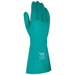 Luva de nitrilo, interior aveludado, proteção para plantas, verde, T-06