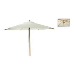 Parasol para jardim, CRU com cabo de madeira, Ø2,6 x 2,2 m