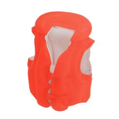 Colete insuflável. COR laranja do estilo do salva-vidas deluxe. 50x47cm